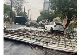 Defesa Civil de Luc�lia contabiliza estragos pelo temporal e deve decretar situa��o de emerg�ncia