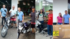 Supermercado Santa Terezinha entrega motos e TV a ganhadores de sorteios