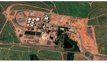 Planta industrial da Usina Bioenergia de Lucélia (Imagem: Apple Maps).