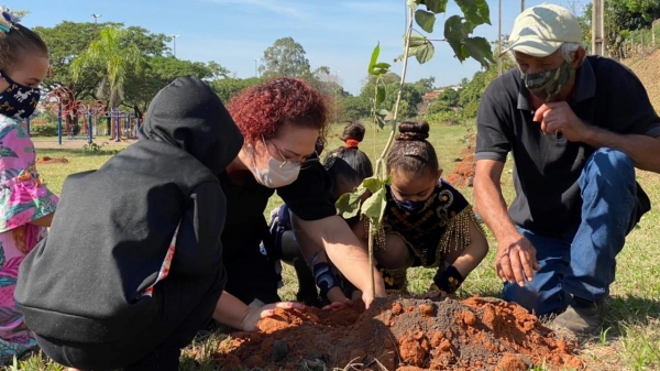 Plantio de 52 �rvores homenageou os 52 moradores da cidade mortos pela Covid-19, desde o in�cio da pandemia (Divulga��o/PML).