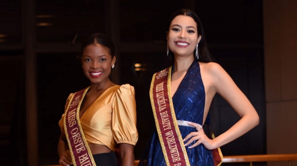 De Luc�lia, Fernanda Barros e Carolina Rocha, vencedoras em modalidades diferentes, em concurso de miss realizado neste domingo (10) em S�o Paulo (Divulga��o).