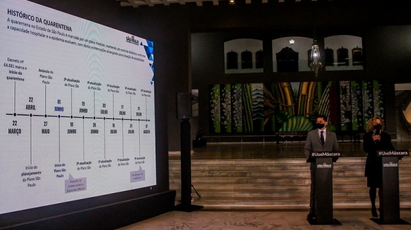 Nova atualiza��o, com queda no n�mero de mortes, foi detalhada em coletiva � imprensa no come�o da tarde desta segunda-feira (17) no Pal�cio dos Bandeirantes (GovSP).