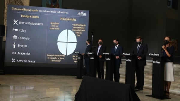 Medidas beneficiam bares, restaurantes, academias, sal�es de beleza e produ��o de eventos; com�rcios que faturam at� R$ 30 mil mensais t�m prioridade (Foto: Gov SP).
