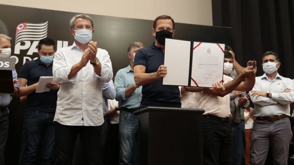 An�ncio do SP Alta Paulista, nesta sexta-feira em Junqueir�polis (Foto: Gov SP).