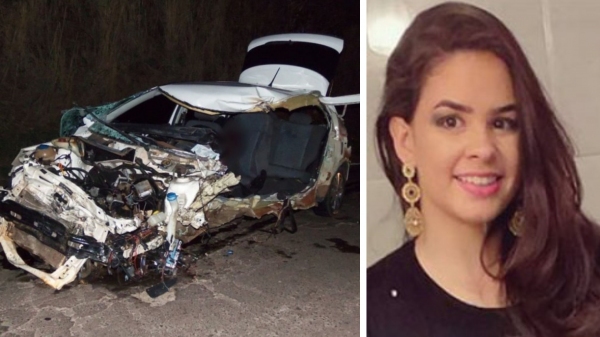 Isabela de Souza Morassuti Serden, de 22 anos, moradora em Bastos, foi a v�tima fatal do acidente (Reprodu��o: Cristiano Nascimento/FM Metr�pole e rede sociais).