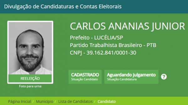 (Reprodu��o/DivulgaCand/Justi�a Eleitoral).