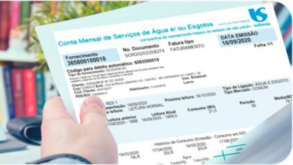 As novas faturas n�o s�o falsas e, daqui em diante, passam a ser o modelo oficial da Sabesp (Divulga��o/Sabesp).
