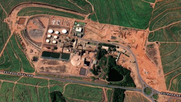 Planta industrial da Usina Bioenergia de Luc�lia (Imagem: Apple Maps).