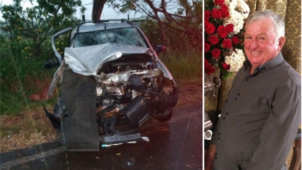 Situa��o final da picape Fiat Strada que era conduzida pelo idoso, morador em In�bia Paulista (Foto do ve�culo: Cristiano Nascimento/Jornal Cidade Aberta).
