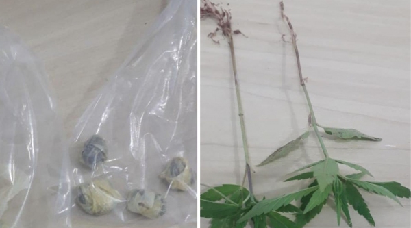 Droga apreendida e p�s de maconha encontrados na casa do traficante preso pela Pol�cia Militar (Cedida/PM).